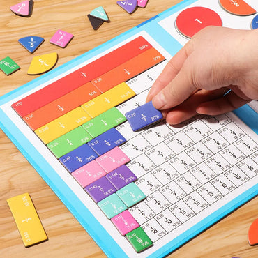 Magnetic Arithmetic Fraction Learning Math Book Toy Teaching Aids Wooden Puzzle Montessori Educational Toys for Children
