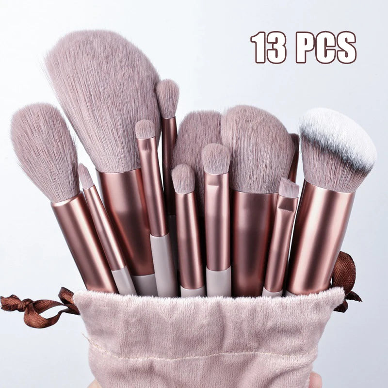 All in One Makeup Brushes 13pcs Set Soft Hair Fiber Brush Eye Shadow Brush Powder Concealer Brush Tool
