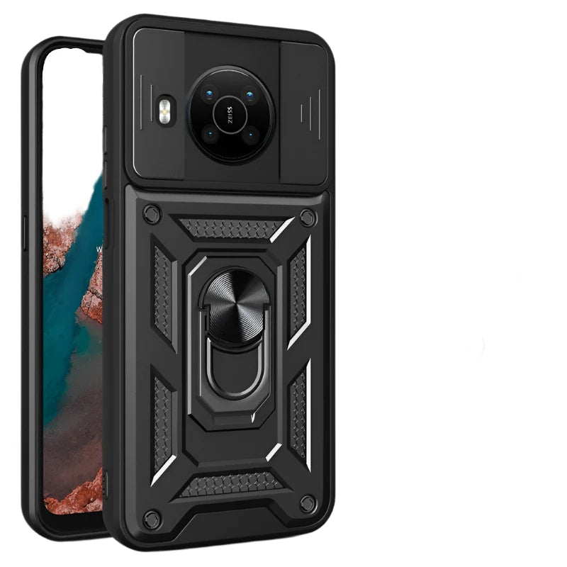 Shockproof Phone Case for Nokia X100 G20 G10 C30 C20 C10 C1 Camera Protection Ring Stand Magnetic Back Cover