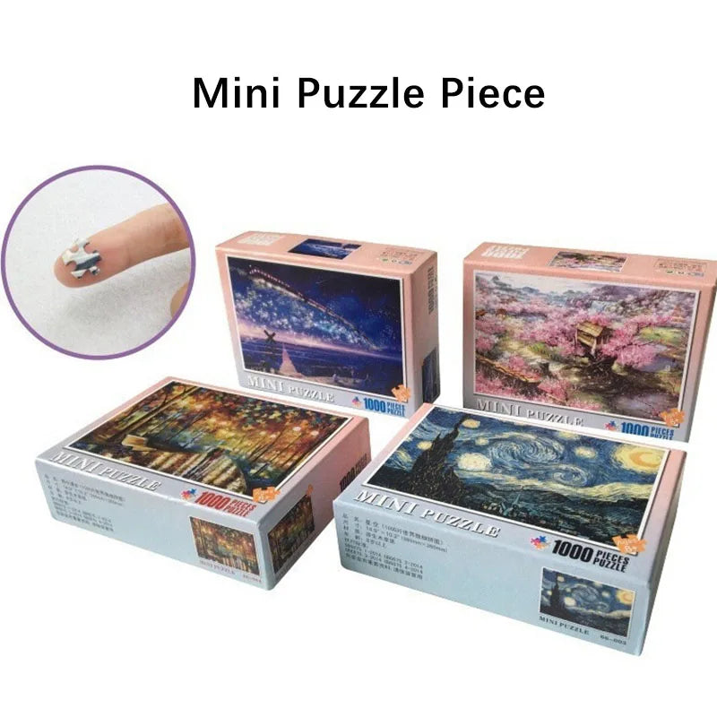 Mini Jigsaw Puzzle The Starry Night 1000 Pieces for Adults Van Gogh Environmentally Friendly Puzzle Gift Toy