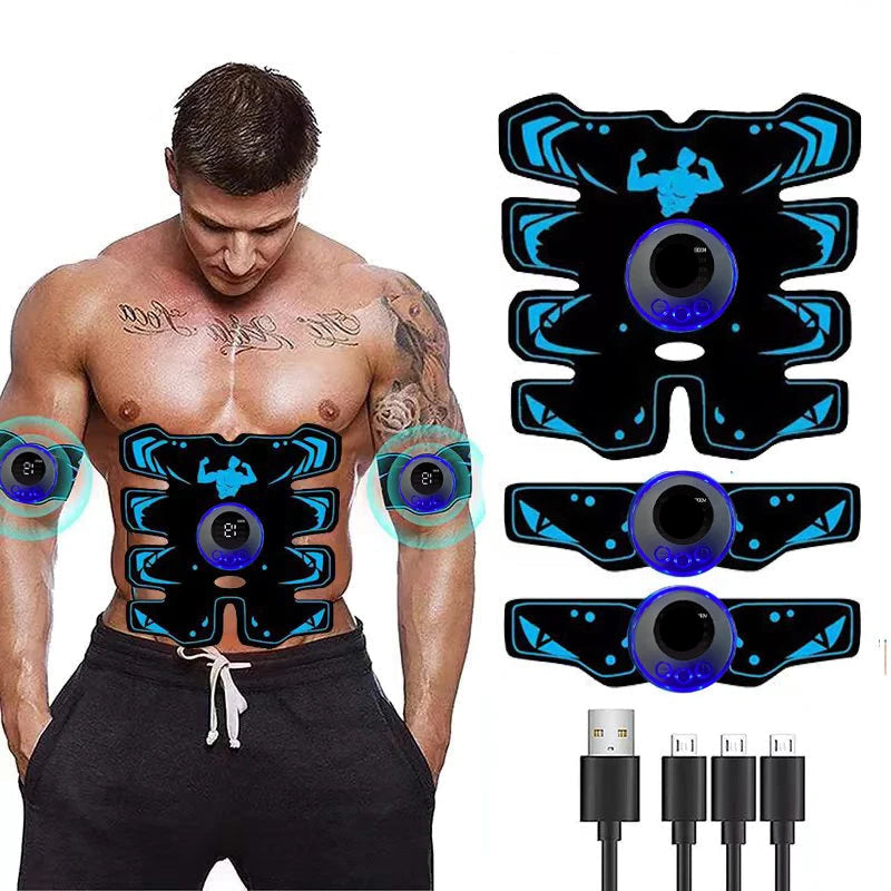Wireless Smart 3 In 1 USB Rechargeable EMS Muscle Stimulator for Abs Arms Trainer Pad Fitness Abdominal Training Electric Body Slimmer