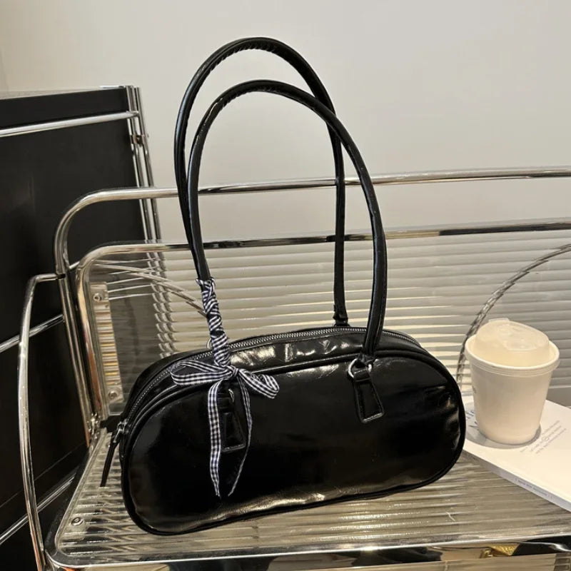 Women's Exquisite Leather Pillow Handbag Purse Shoulder Underarm Ladies Large Capacity Boston Casual Portable Commuting Bags