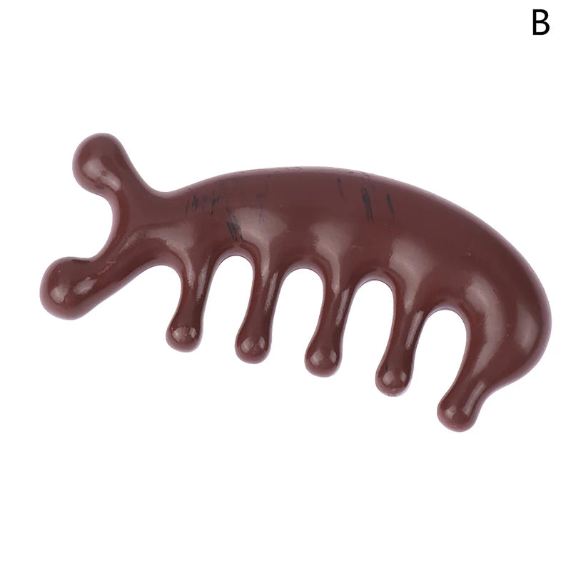 Exquisite Resin Massage Comb for Eyes Face Shoulders Neck Scraping Head Meridian Scalp Treatment Wide Tooth Comb