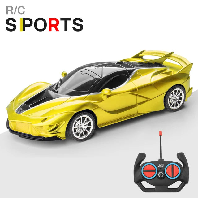 RC Racing Car with LED Lights 2.4G Radio Remote Control 1/18 Scale Sports Cars For Children Racing Drive Vehicle Drift Boys Girls Toys