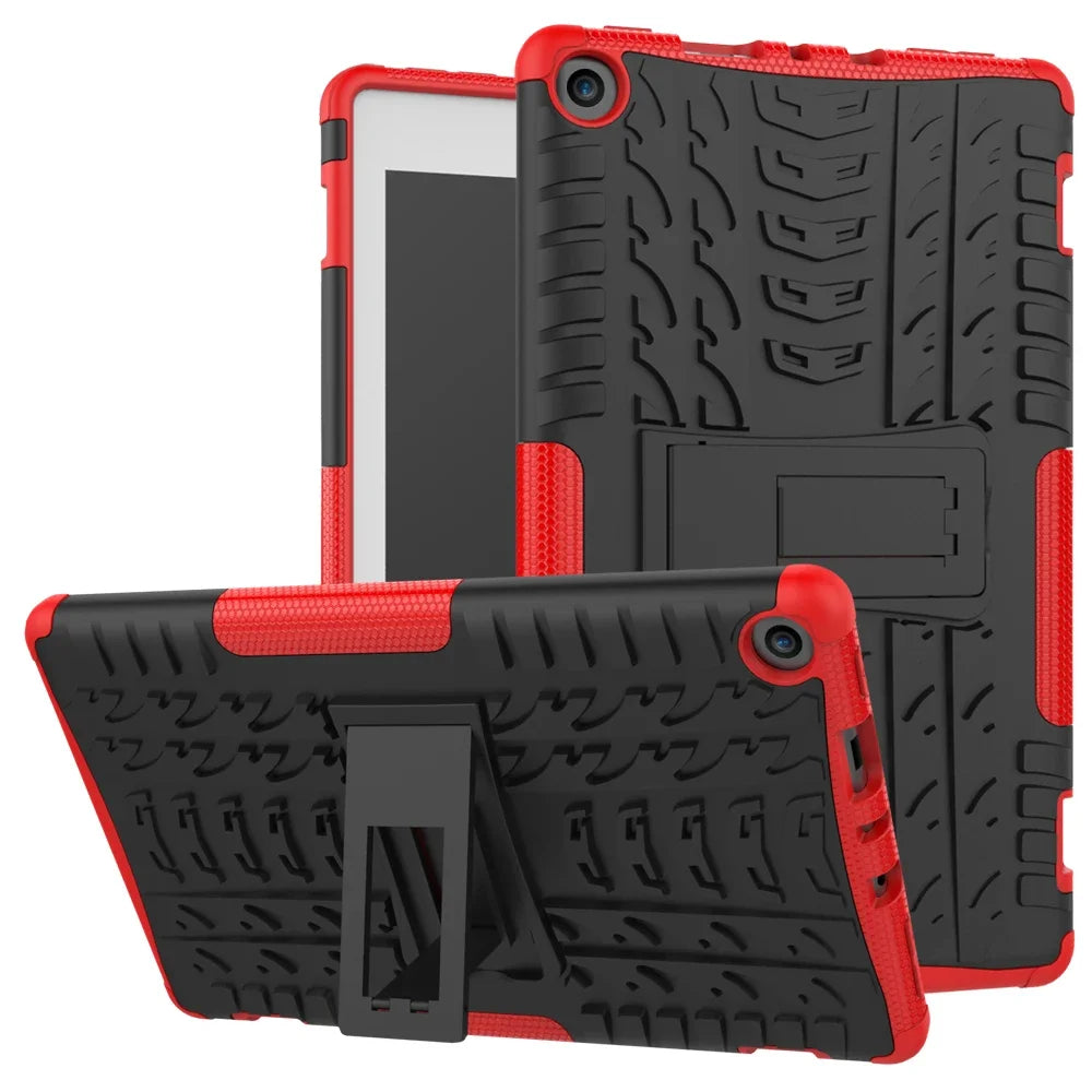 Durable Plastic and Silicone Shockproof Stand Case for Amazon Fire Max 11 HD10 HD8 and Fire 7 Protective Cover TPU+PC Shell