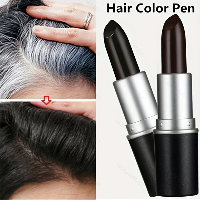 Fast Working Hair Color Pen Temporary Black Brown Hair Dye to Cover White Gray Hairs 1pcs