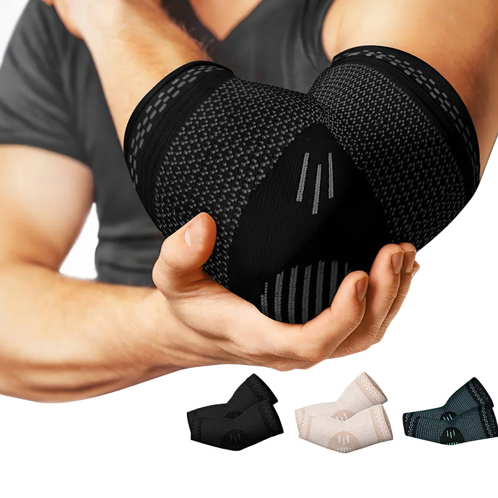 Elastic Compression Elbow Pads Sleeves Supports for Sports and Gym Elbow Safety Breathable Arm Pads 1pc