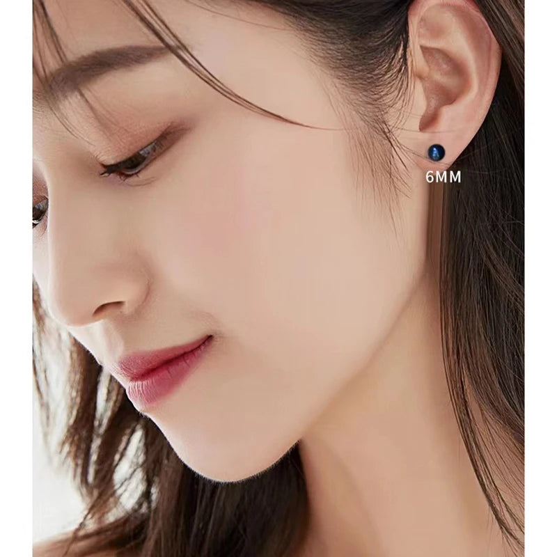 Cultured Natural Freshwater Pearl Stud Earrings for Women Girls 925 Sterling Silver Posts Elegant Jewelry