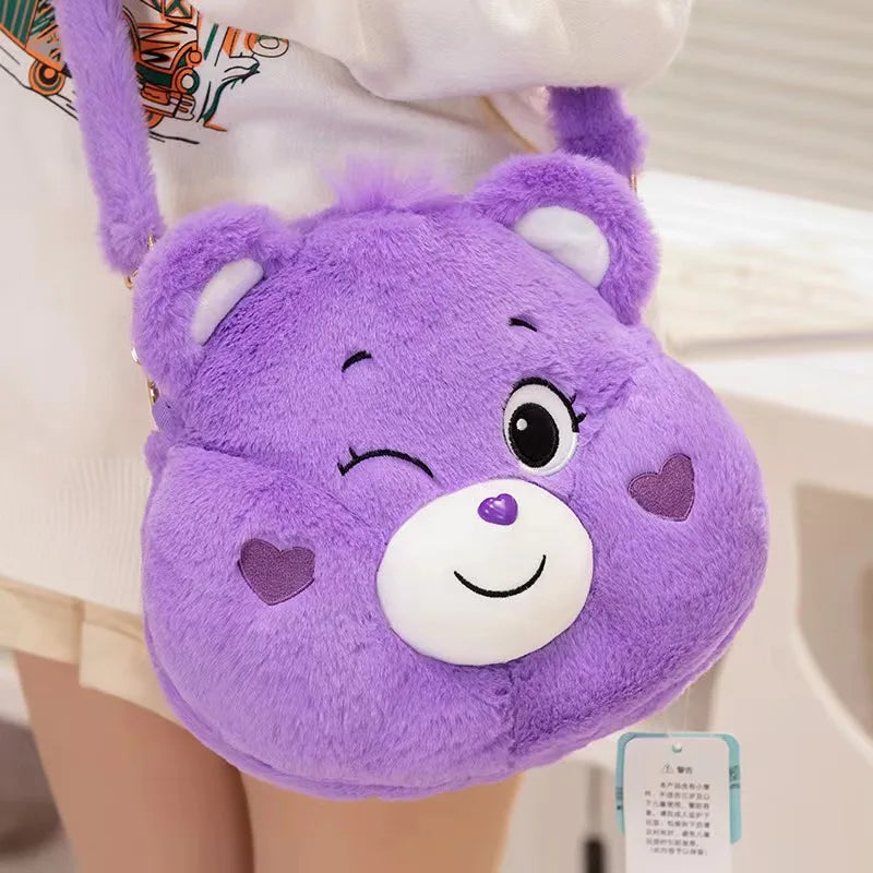 Popular Cute Care Bears Plush Backpack Kawaii Fashion Plushie Doll Girl's Children's Shoulder Bag Knapsack