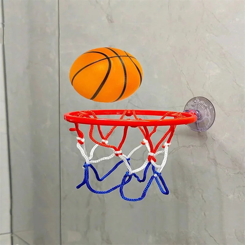 Sports Mini Suction Cup Basketball Set Hoop and Rubber Elastic Ball Shooting Game Toy