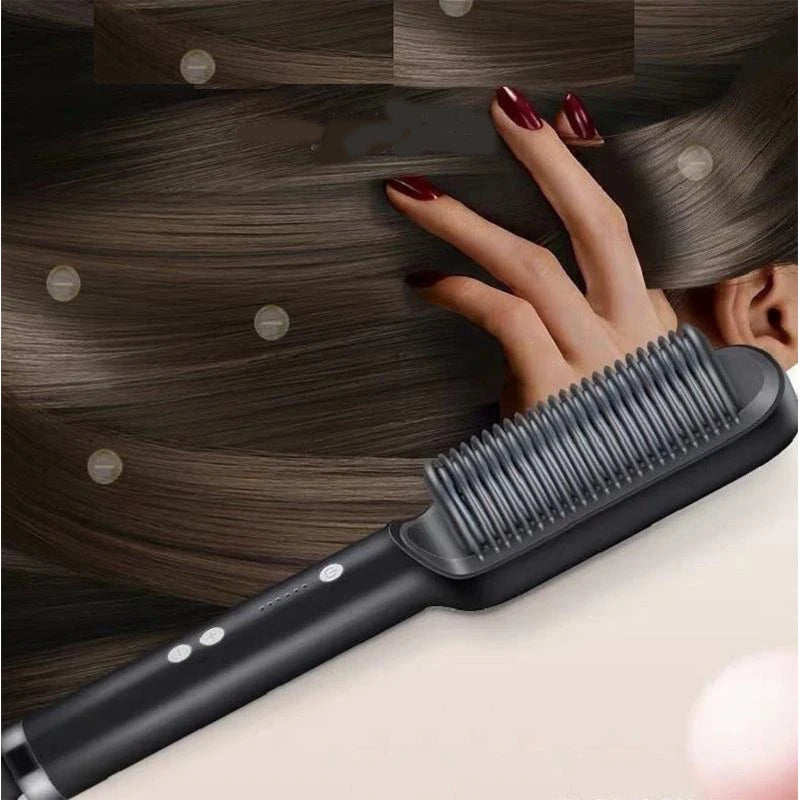 Electric Intelligent Temperature Control Ceramic Hair Straightener Brush Professional Fashion Fast Heating for Perfectly Straight Hair
