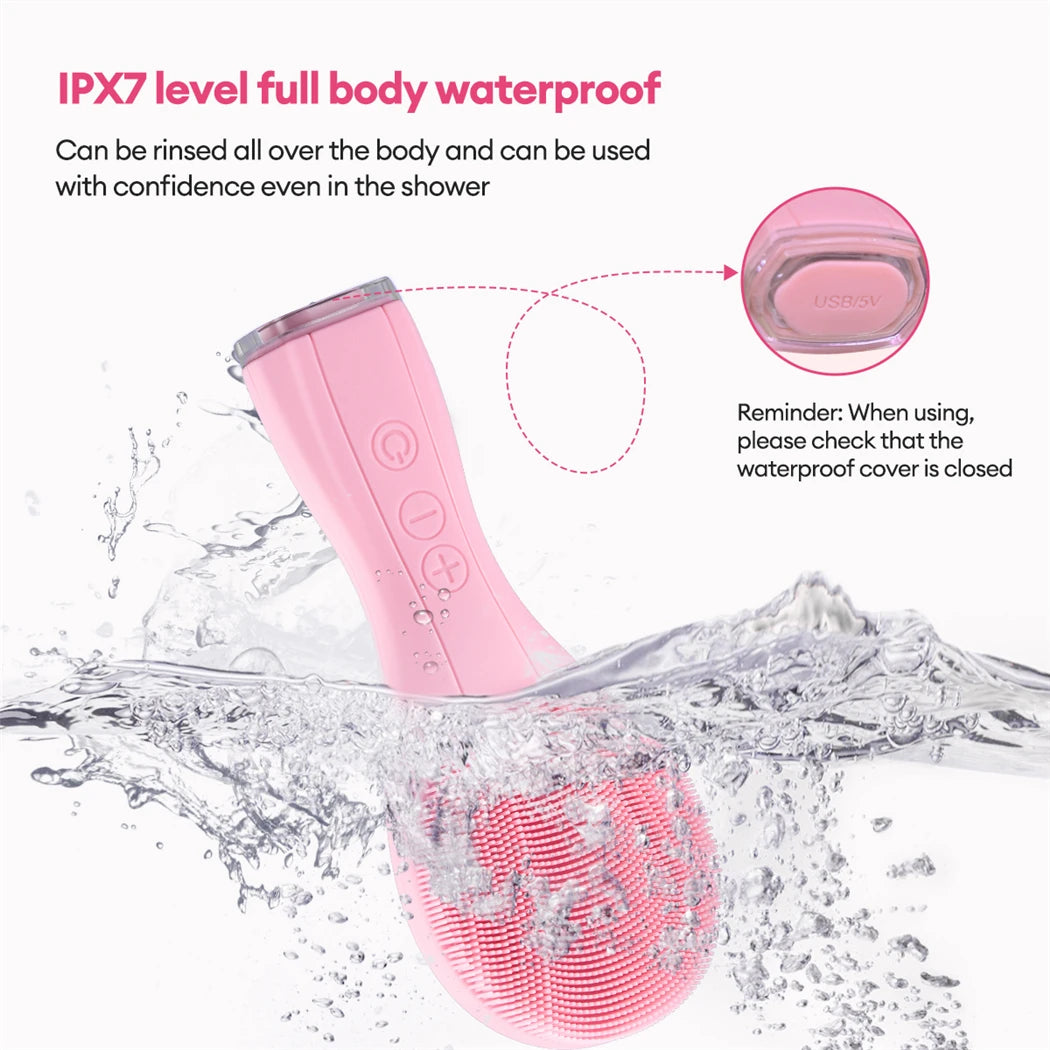 Electric Silicone Sonic Vibration Waterproof Facial Cleansing Brush Acne Blackhead Remover Pore Cleaner Skin Care Tool