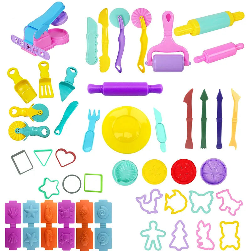 Children DIY Play Dough Plasticine Mold Modeling Clay Accessories Tool Kit Plastic Set Knife Molds Kids Educational Toys