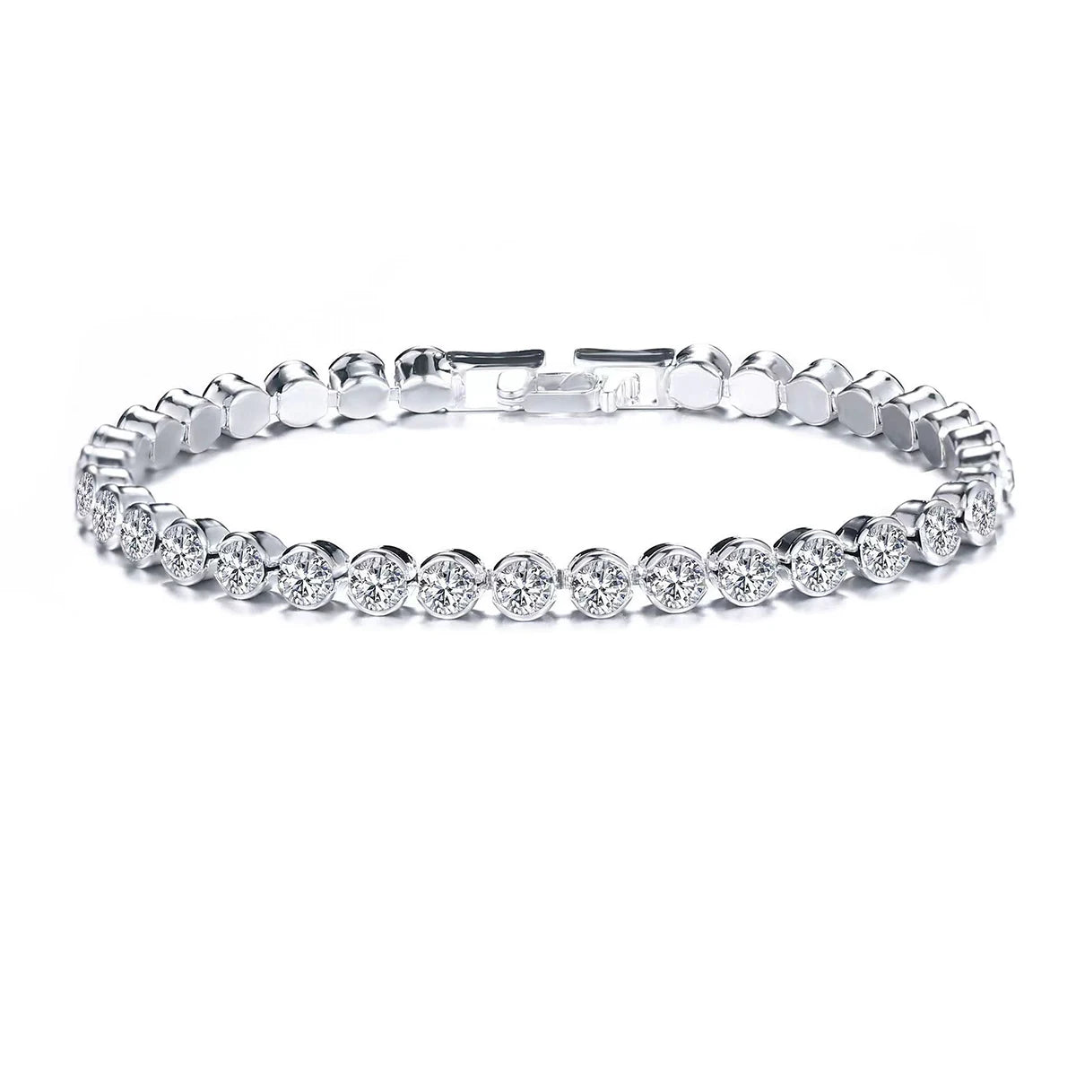 Modern Luxury Roman Style Crystal Tennis Chain Bracelets for Men and Women Fashion Jewelry Accessories