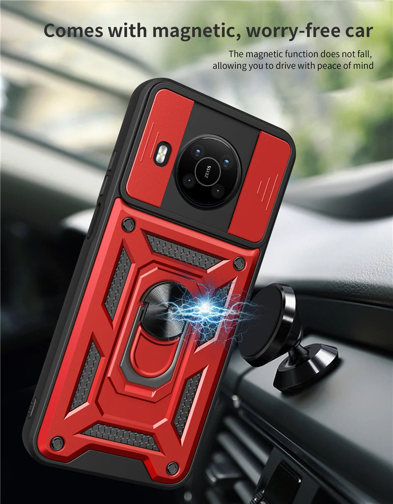 Shockproof Phone Case for Nokia X100 G20 G10 C30 C20 C10 C1 Camera Protection Ring Stand Magnetic Back Cover