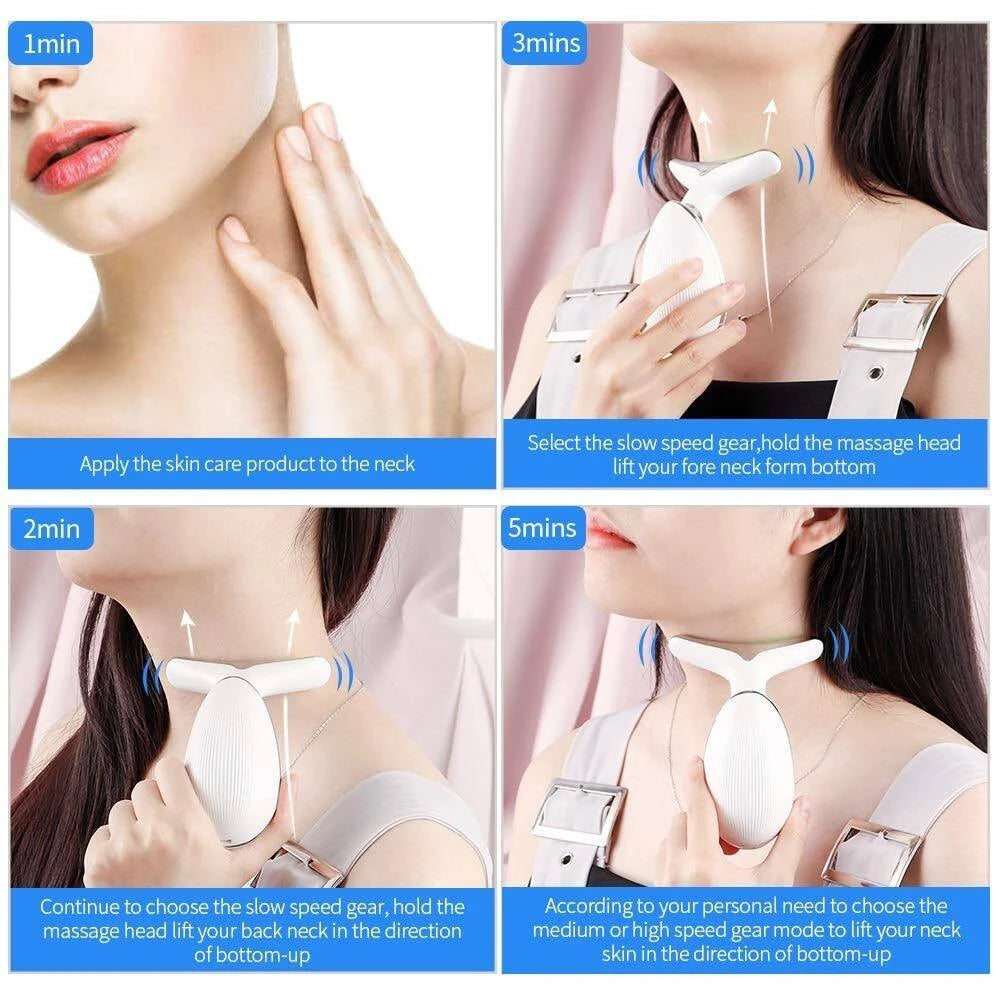 Anti Aging 3 In 1 Microcurrent Face Neck and Eye Massager Anti Wrinkle Facial Skin Rejuvenation Beauty Device