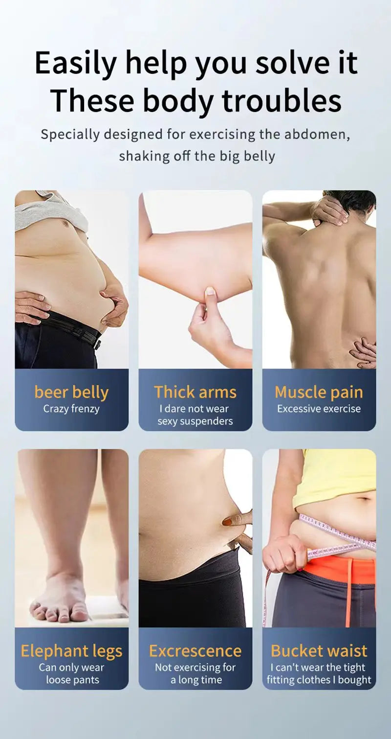 Wireless Electric Abdominal Muscle Stimulation EMS Toning Belt Muscle Toner Portable Fitness Massager Waist Trainer for Body Slimming and Shaping