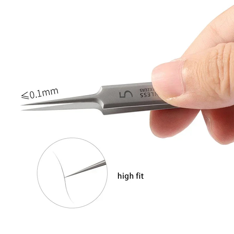 Acne Blackhead Remover Tools for Pimples Blackheads German Ultra Fine No. 5  Special Clip Tweezers Beauty Face Health Salon