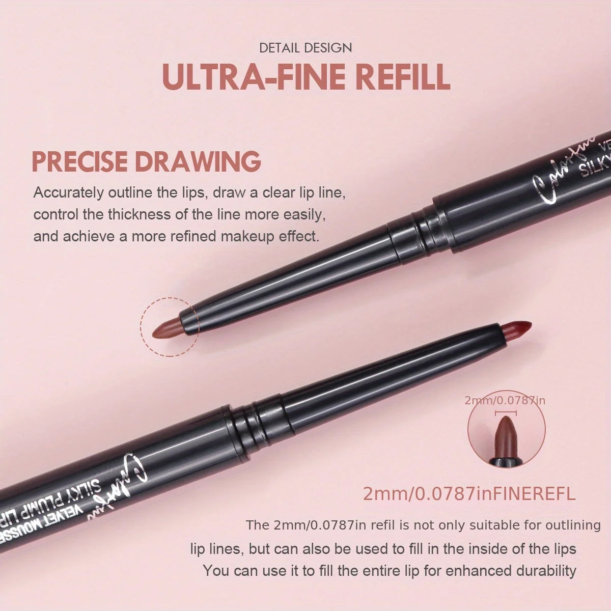 Long Lasting Lip Liner Pencil Lipstick Matte Smooth Waterproof Lipliner Non-stick Cup Lipstick Pen Beauty Makeup