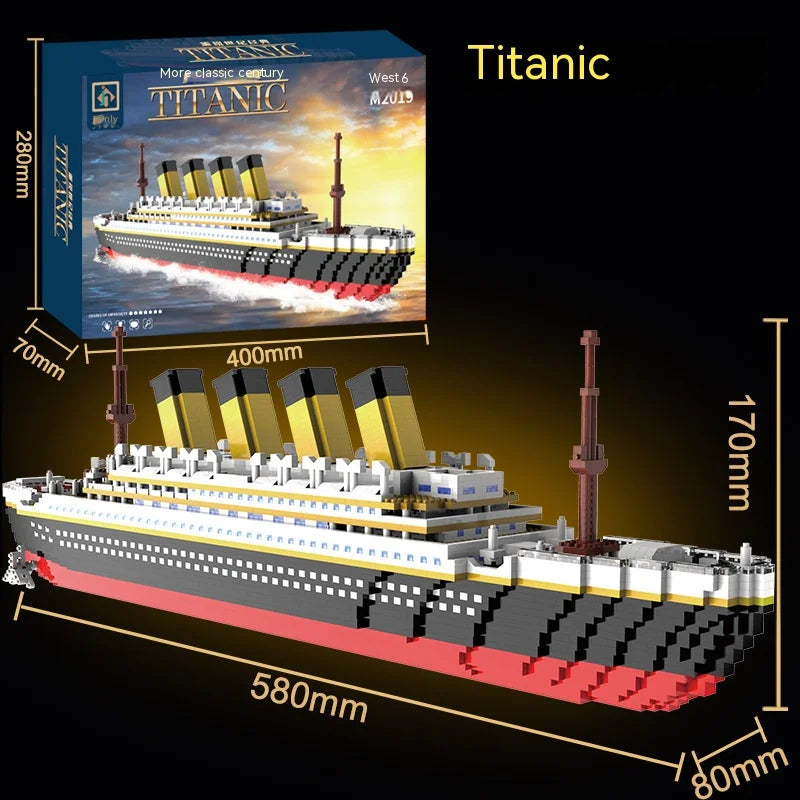 The Titanic Building Blocks Bricks Set for Children and Adults Giant Ship Boat Luxury Cruise DIY Model Bricks Toys Gift 1878pcs