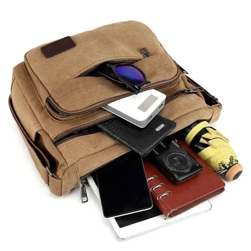 Modern Fashion Canvas Single Shoulder Messenger Bag for Men Women Unisex Travel Crossbody Bag Outdoor Casual Satchel Vintage Bags