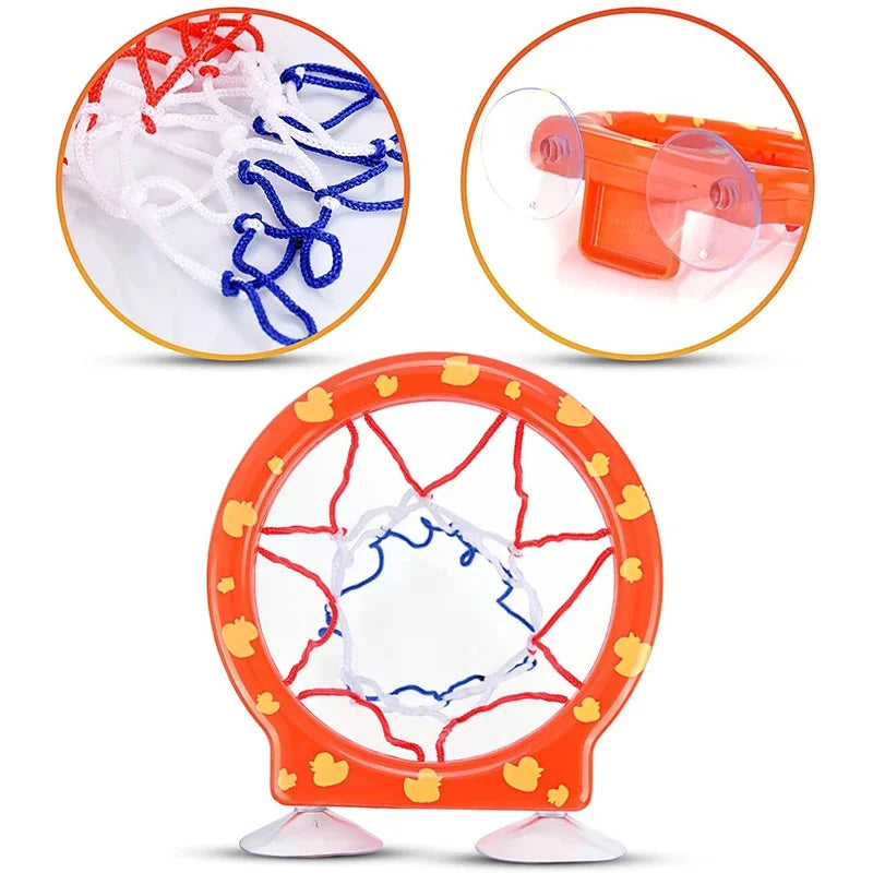 Fun Kids Mini Basketball Bathtub Water Play Set with 3 Balls Exciting Shower Bath Suction Cup Toys Entertaining and Safe