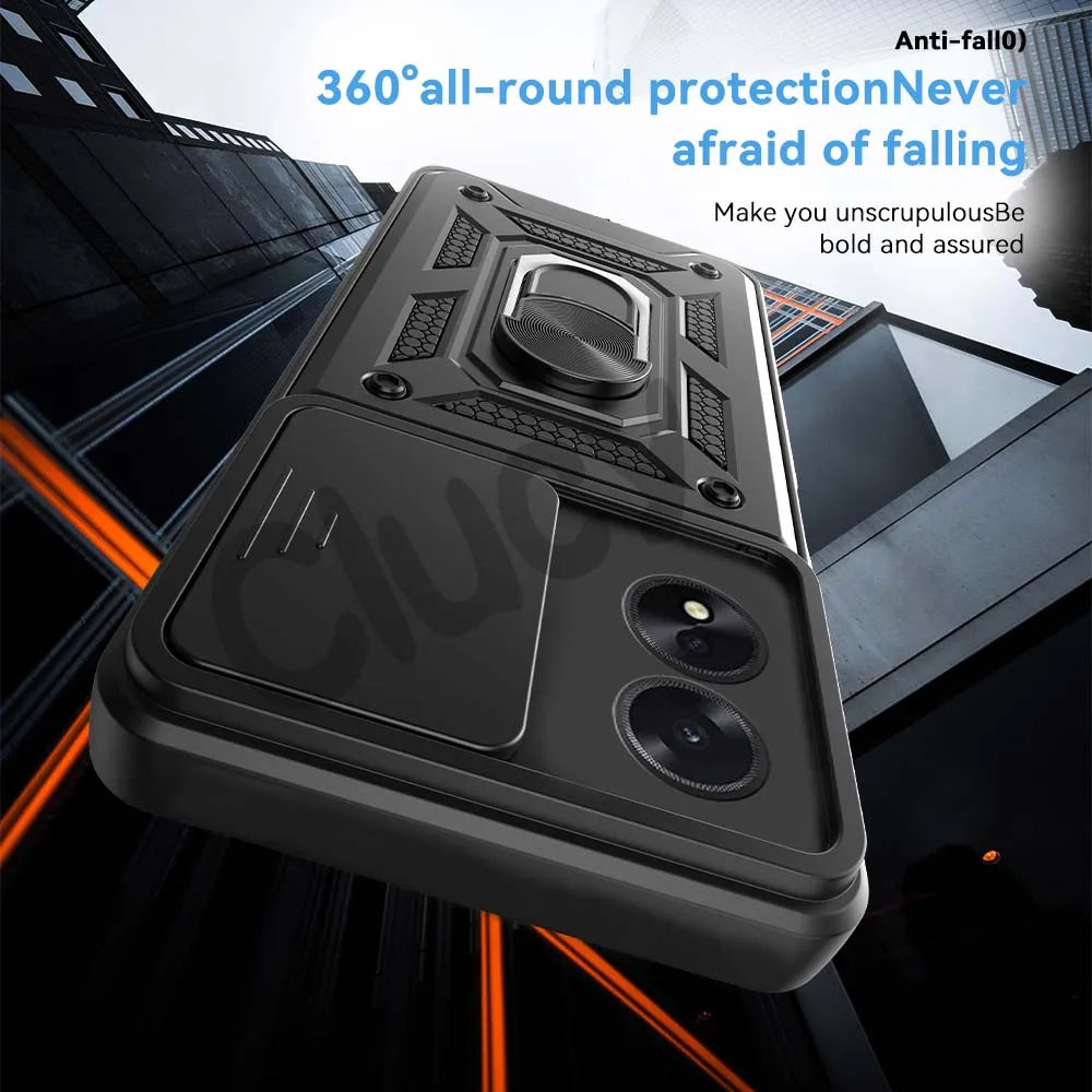 Durable Shockproof Phone Case for OPPO A98 A78 A74 A54 A38 A18 Camera Protection Magnetic Ring Holder Back Cover
