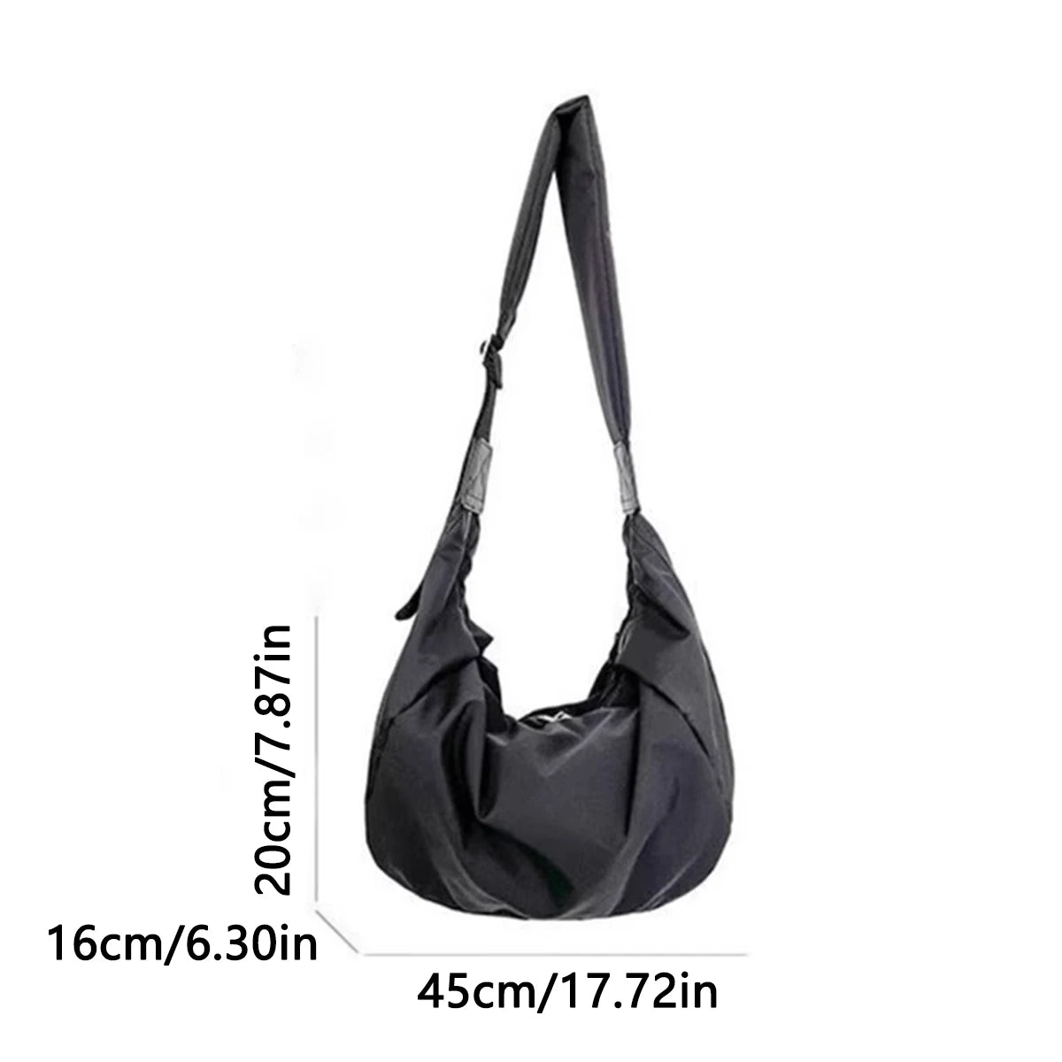 Fashion Large Capacity Nylon Satchel Shoulder Bag Comfort Wide Strap Crossbody Bags