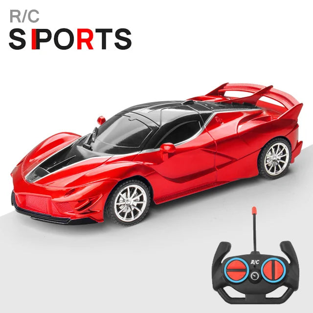 RC Racing Car with LED Lights 2.4G Radio Remote Control 1/18 Scale Sports Cars For Children Racing Drive Vehicle Drift Boys Girls Toys