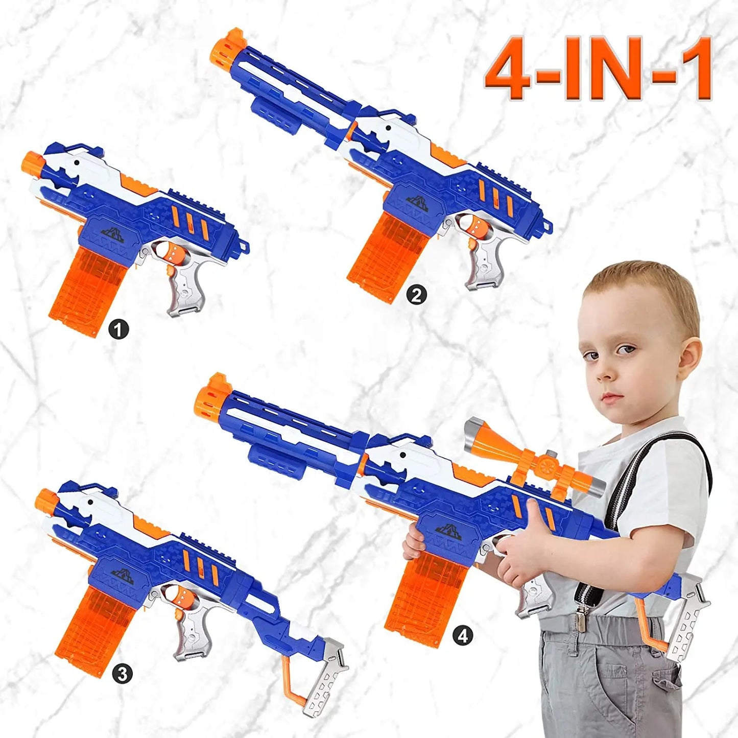 Electric Darts Airsoft Nerf Gun Blaster Toy for Boys Children 7.2cm Foam Safe Bullets Magazine Darts and Target
