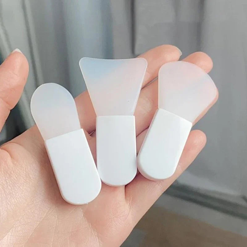 Silicone Facial Mask Brushes 3pcs Set for Face & Eye Cream Mud Mask Applicator Scraper Face Cleanse Brushes Travel Portable Skin Care Tools
