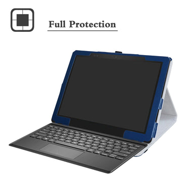 Deluxe Leather Folio Case with Elastic Closure for Dell Latitude 5285 12.3" Tablet Folding Stand Protective Cover