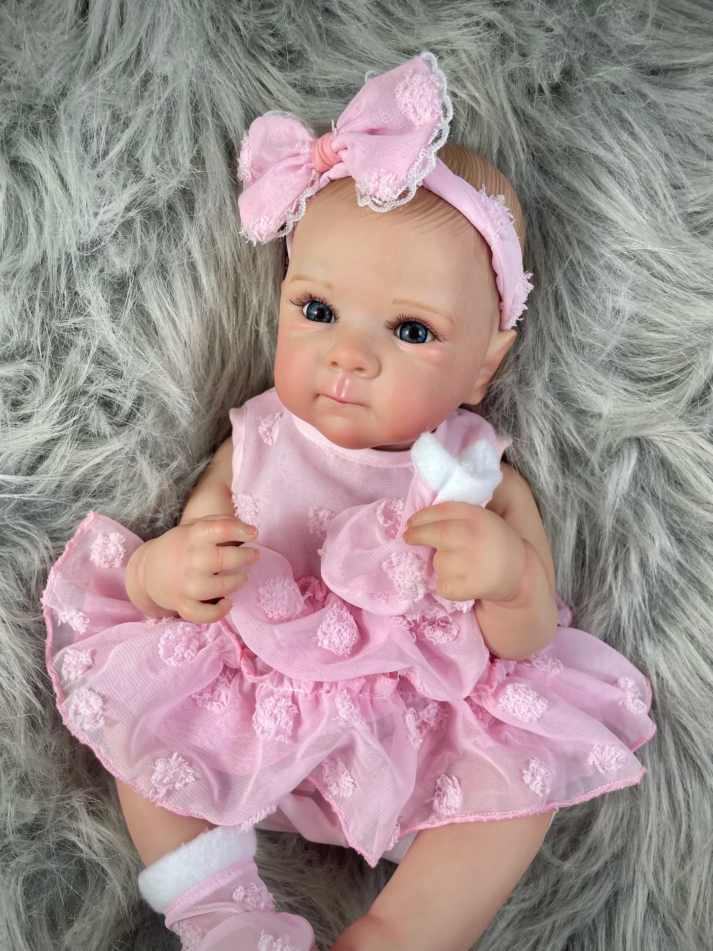 Full Body Silicone Vinyl Washable Reborn Baby Girl Doll With Painted Lifelike Hair Bebe Reborn Toys 18 Inch