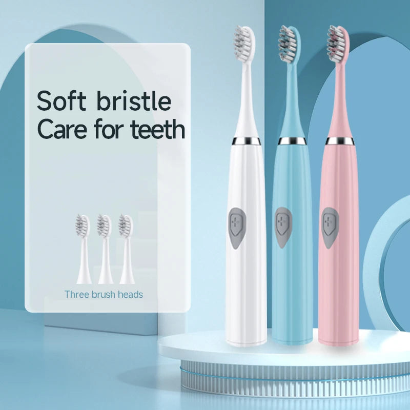 Soft Bristle Electric Sonic Toothbrush for Adults Soft DuPont Bristles Portable Endurance Battery IPX6 Waterproof Intelligent Effective Oral Care