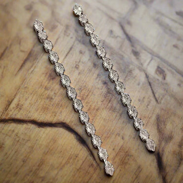 Long Tassel Dangle Crystal Earrings for Women Girls Gold Silver Color Elegant Zircon Jewelry