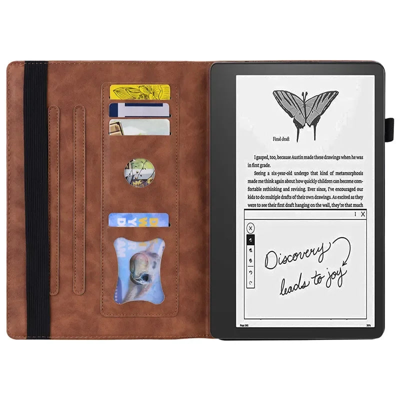 Luxury Leather Wallet Stand Case for Amazon Kindle Scribe 10.2 inch Fashion Protective Cover Scribe 2022 Released Many Colors to Choose From
