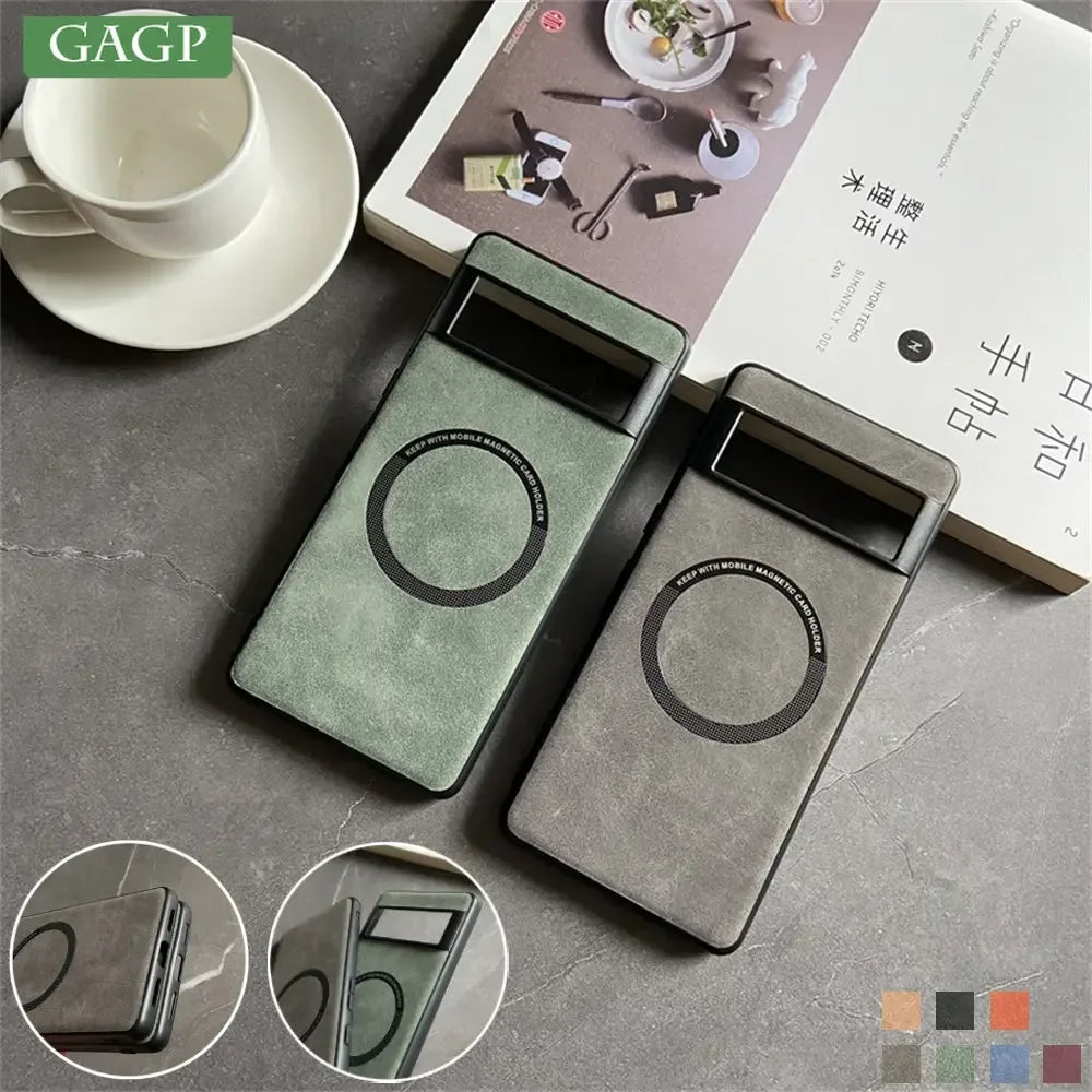 Shockproof Luxury Soft Leather Case For Google Pixel 9 7 8 Pro 6 XL 8A 7A 6A Magnetic Wireless Charging Magsafe Skin Feel Cover