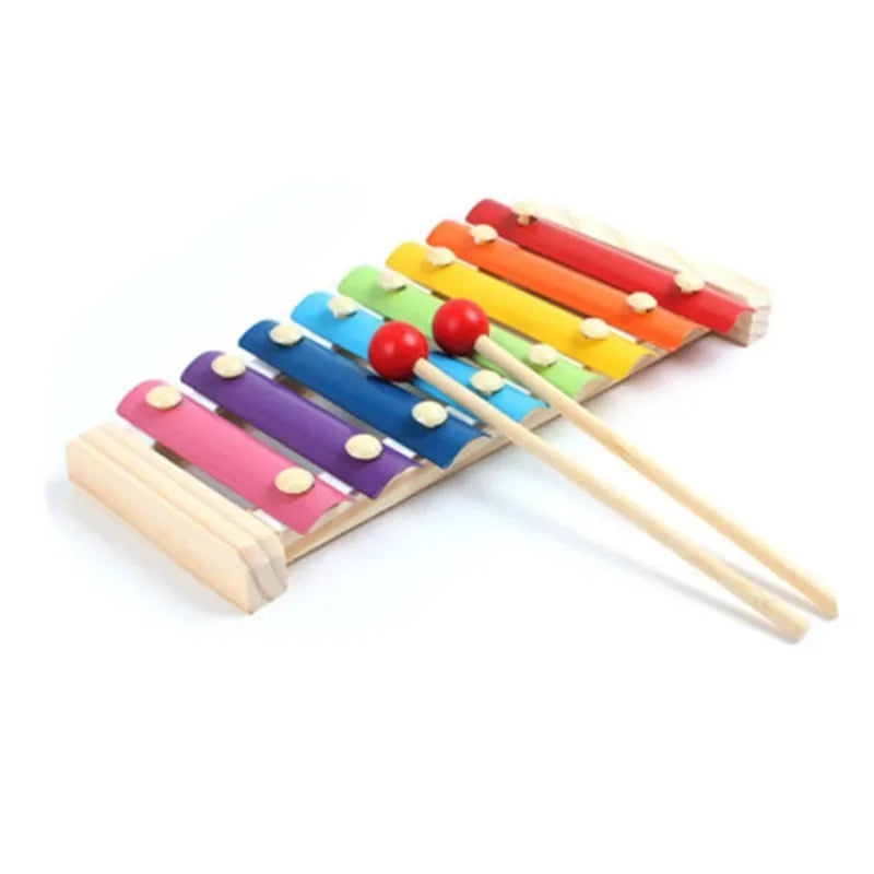 8 Tones Multicolor Wooden Xylophone Musical Instrument Toys For Baby Kids Wood Toy Accessories