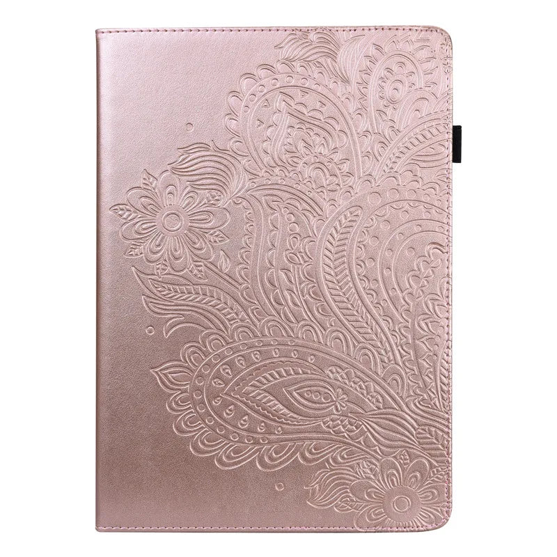 Luxury Leather Case for Google Pixel Tablet 11 inch Unique Design Business Casual Flower Deer Wallet Stand Cover