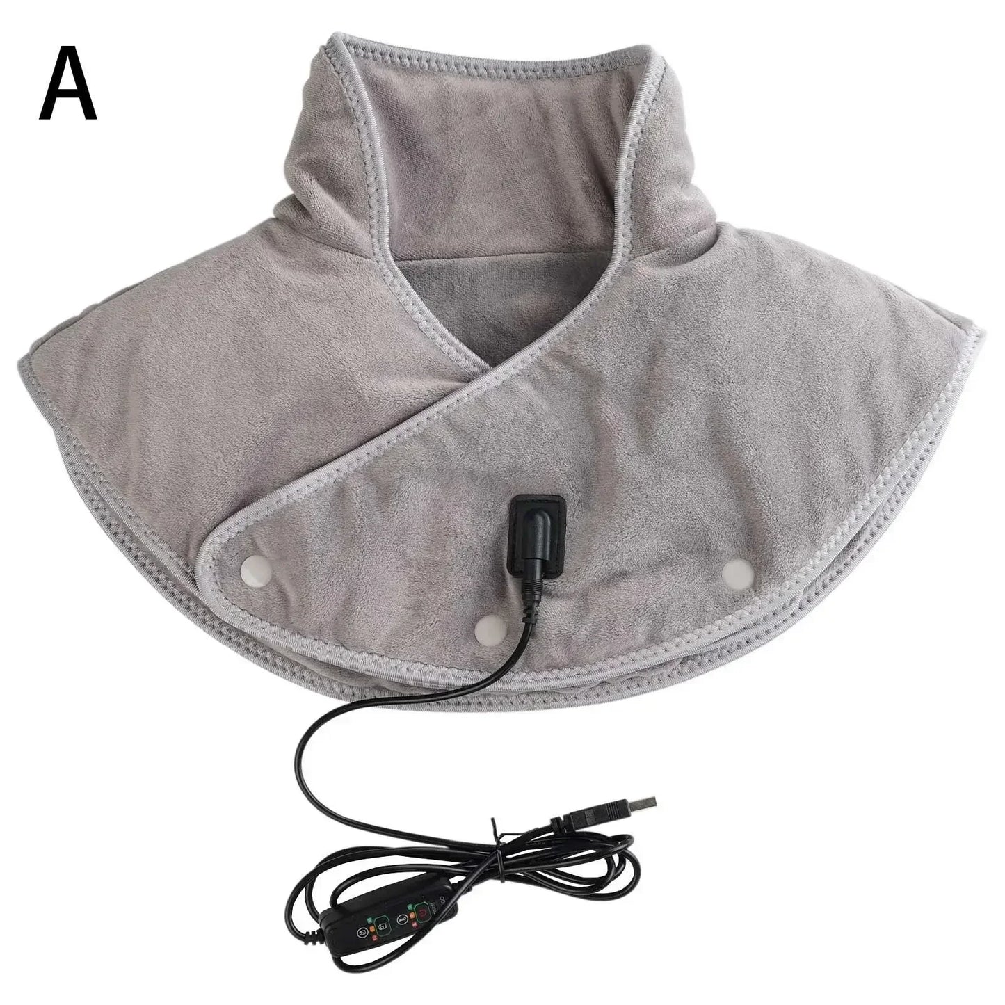 Electric Thermal Compress Heating Shoulder Neck Pad Wrap Massager Vibration Cervical Shawl Warm Back Relaxing Brace