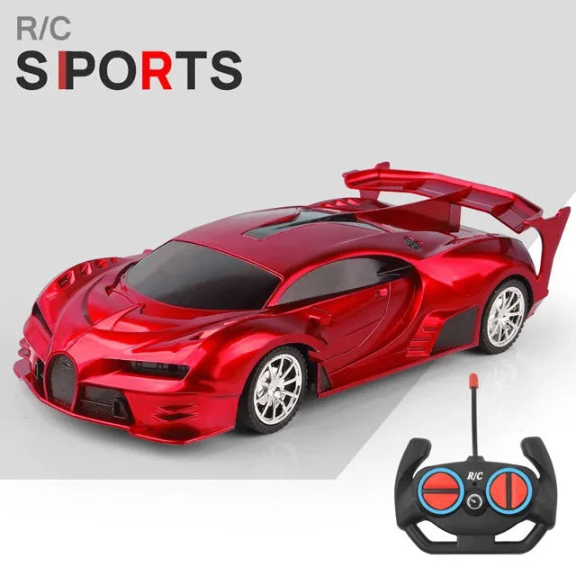 RC Racing Car with LED Lights 2.4G Radio Remote Control 1/18 Scale Sports Cars For Children Racing Drive Vehicle Drift Boys Girls Toys