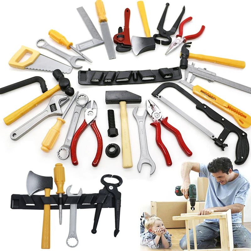 Pretend Play Repair Tools Set for Children Boys Safe Plastic Maintenance Tool Drill Screwdriver Toy 14pcs