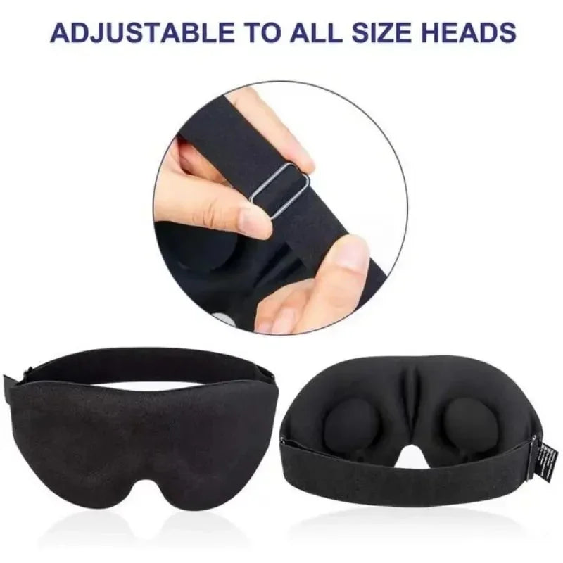 Light Blocking Adjustable 3D Eye Mask Suitable for Men and Women with No Pressure on the Eyes and Breathable Eye Mask Black