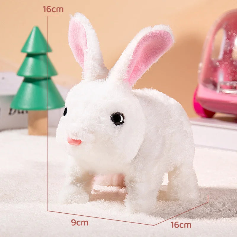 Plush Cute Electronic Pet Rabbit With Sound Animal DIY Change Clothes Game Walking Moving Pet Toys for Kids Children