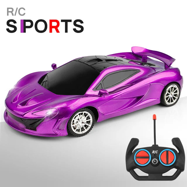 RC Racing Car with LED Lights 2.4G Radio Remote Control 1/18 Scale Sports Cars For Children Racing Drive Vehicle Drift Boys Girls Toys