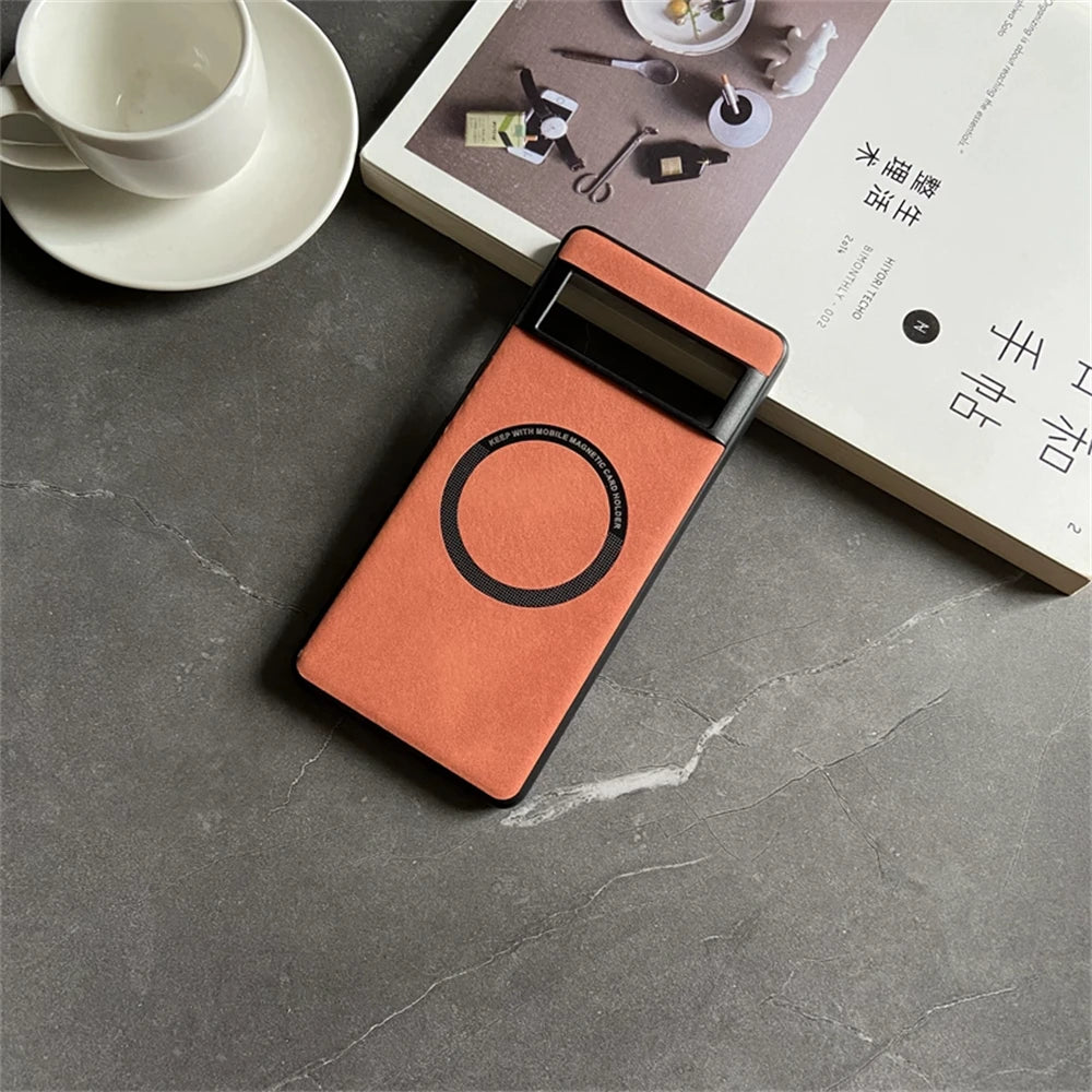 Shockproof Luxury Soft Leather Case For Google Pixel 9 7 8 Pro 6 XL 8A 7A 6A Magnetic Wireless Charging Magsafe Skin Feel Cover