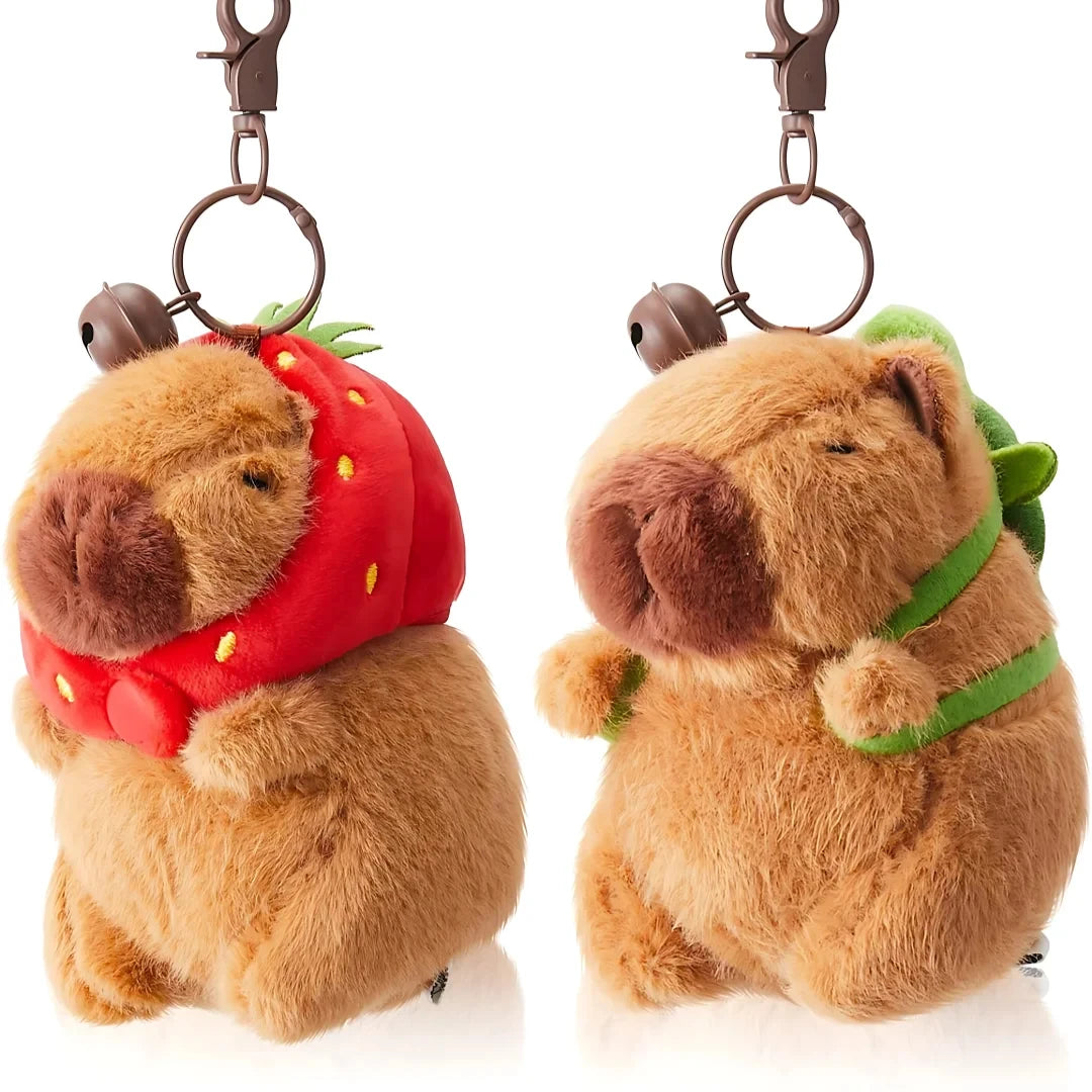 Capybara Cute Cartoon Pendant Plush Toy Doll Bag Hanging Ornaments Cute Kapila Keychain Doll Kids Backpack Birthday Gift Fluffy