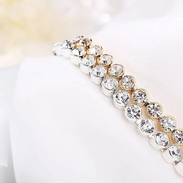 Modern Luxury Roman Style Crystal Tennis Chain Bracelets for Men and Women Fashion Jewelry Accessories