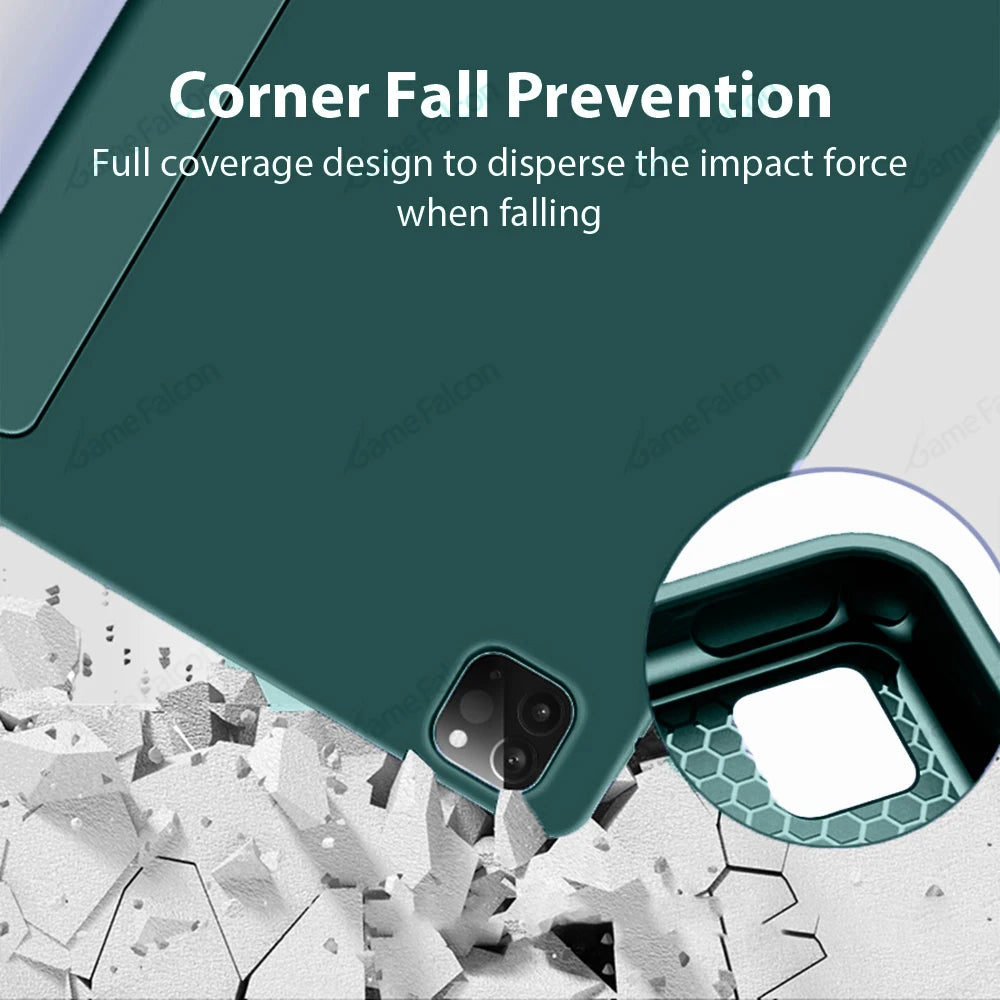 Durable Silicone Case for Apple iPad Pro 13 12.9, iPad Pro 11, iPad Air 13 11 6 5 4 3 and iPad Mini 6 5 4 Tablet Protective Cover