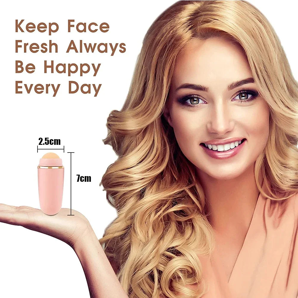 Oil Absorbing Face Massage Roller Natural Volcanic Stone Body Stick Makeup Face Skin Care Tool Facial Pores Cleaning Oil Roller